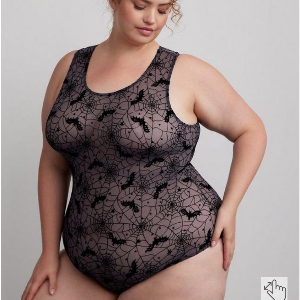 Flocked Mesh Bodysuit